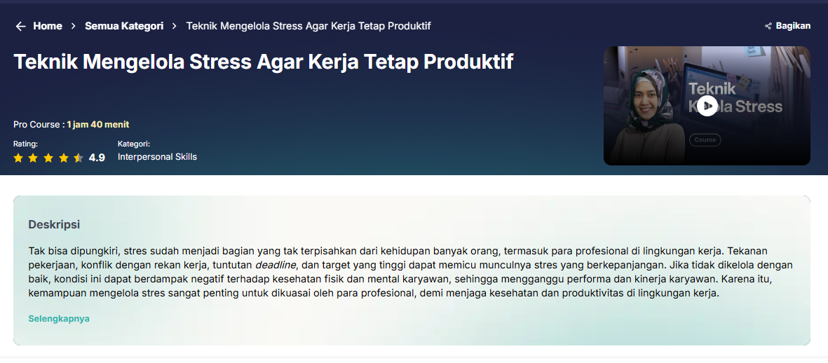 5 Training dan Kursus Stress Management Online [Gratis & Berbayar